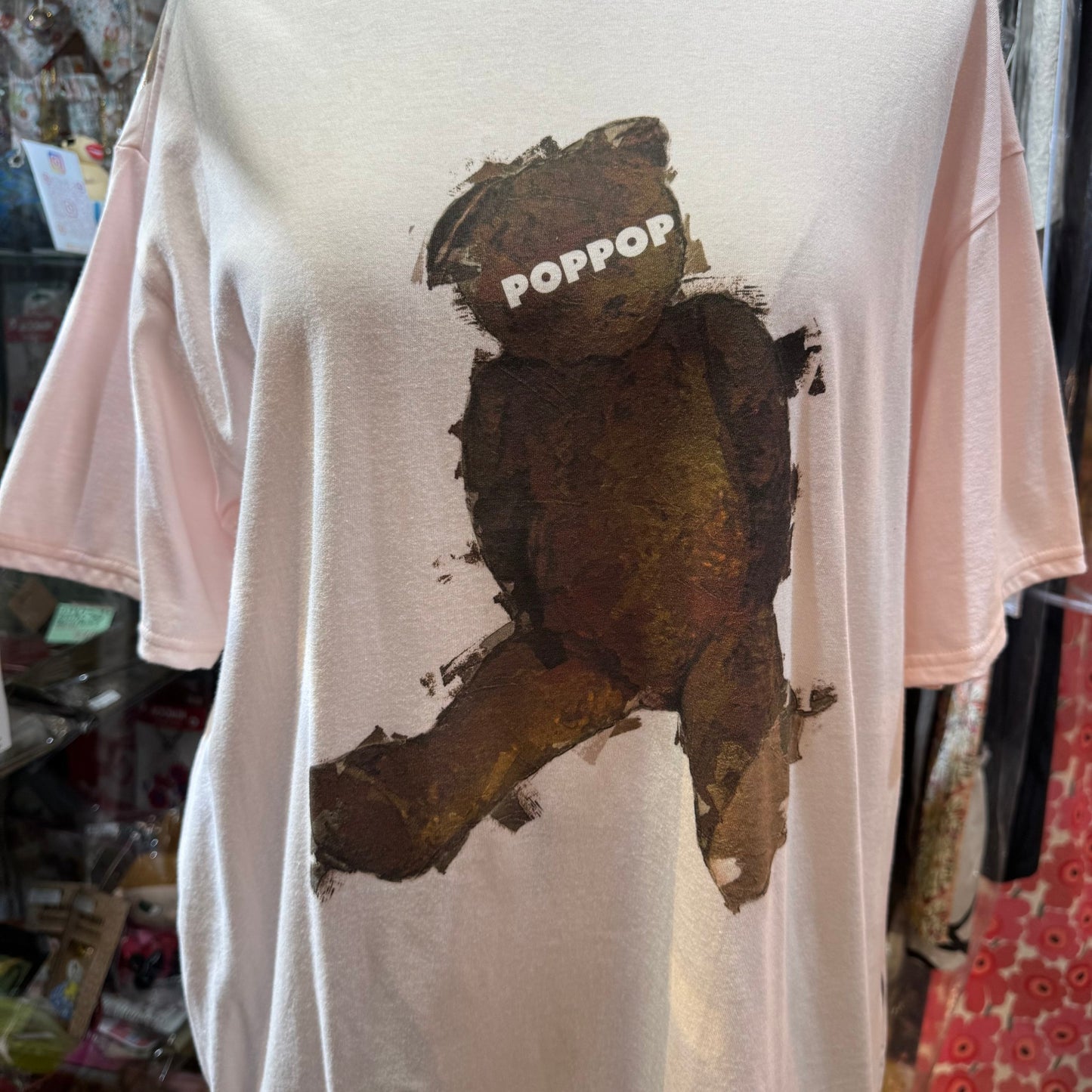 Frankygrow Pop Bear Pink Long T-shirt, made in Japan