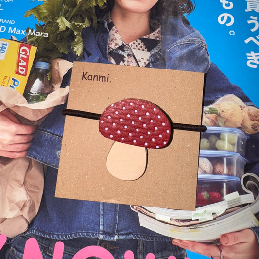 Kanmi Red Mushroom Hair Band, made in Japan