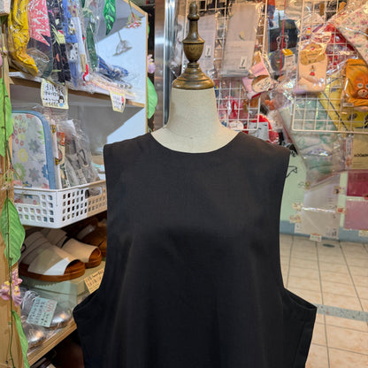 Sale- Mizuiro Ind Black Vest Top, made in Japan