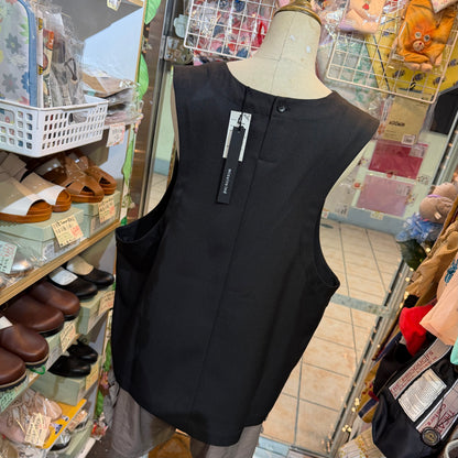 Sale- Mizuiro Ind Black Vest Top, made in Japan