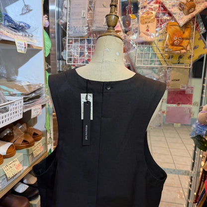 Sale- Mizuiro Ind Black Vest Top, made in Japan