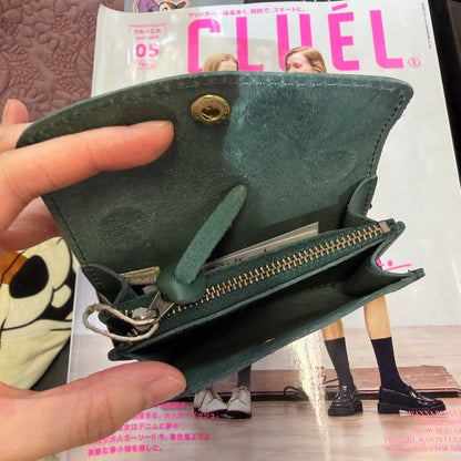 Kanmi Polka Leather Small Wallet, 2 Colors, made in Japan *New Colors