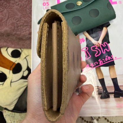 Kanmi Polka Leather Small Wallet, 2 Colors, made in Japan *New Colors