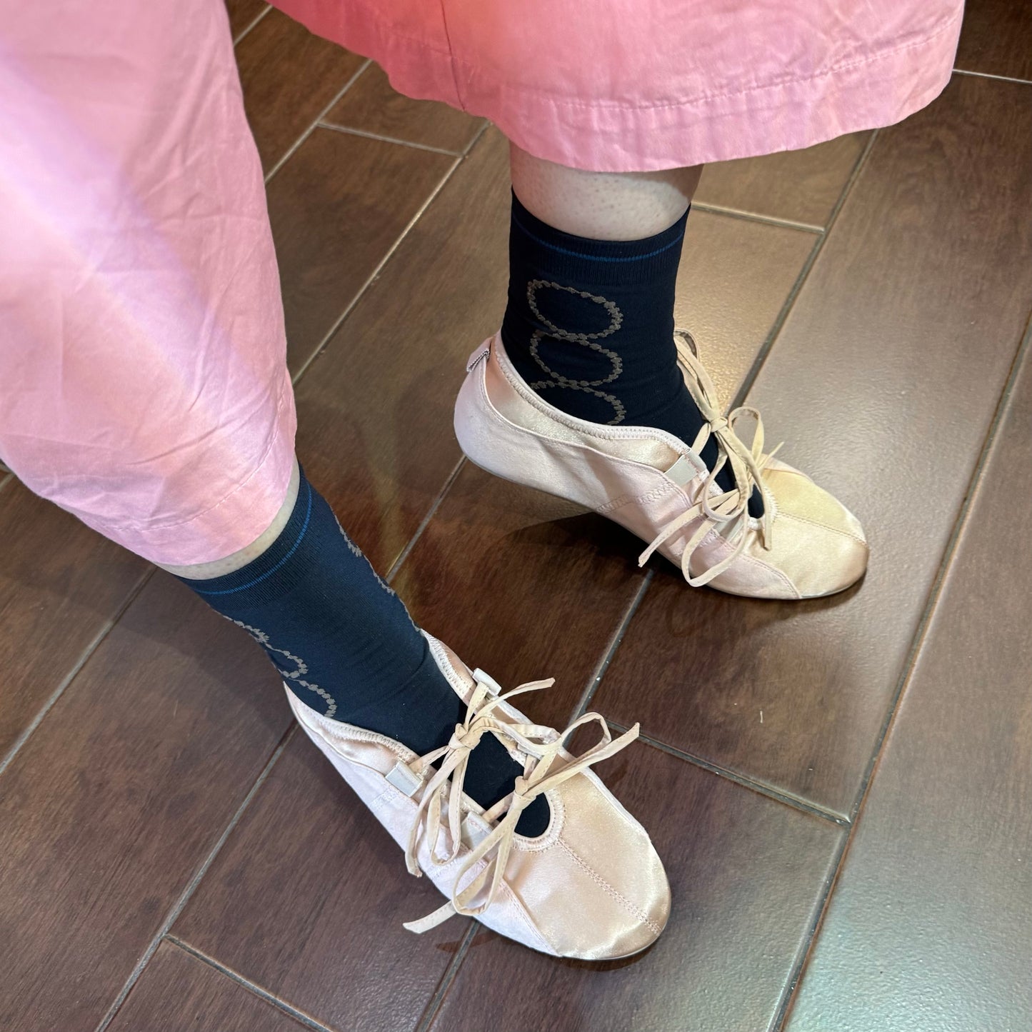 RehersalL Pink Ribbon Ballet Shoes, Size 24cm only