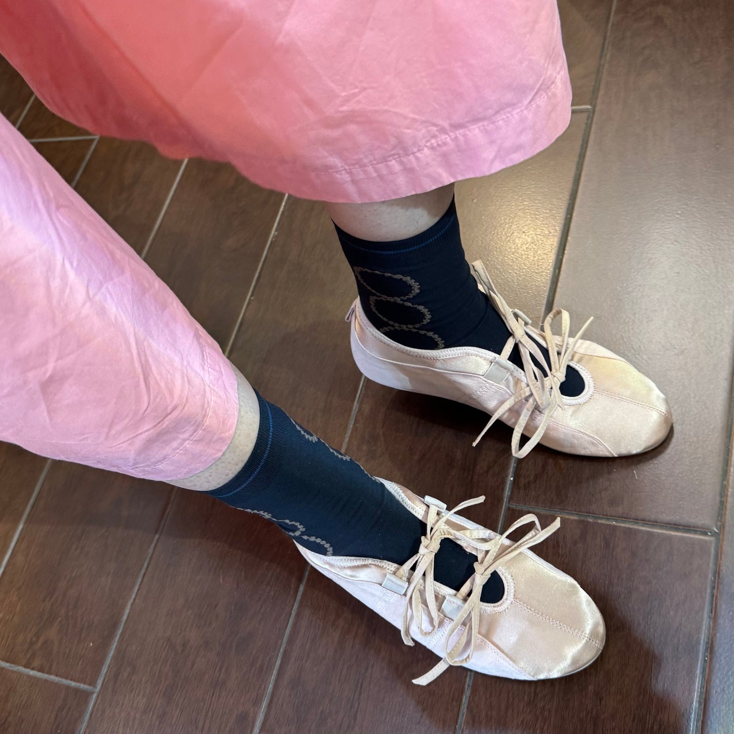 RehersalL Pink Ribbon Ballet Shoes, Size 24cm only