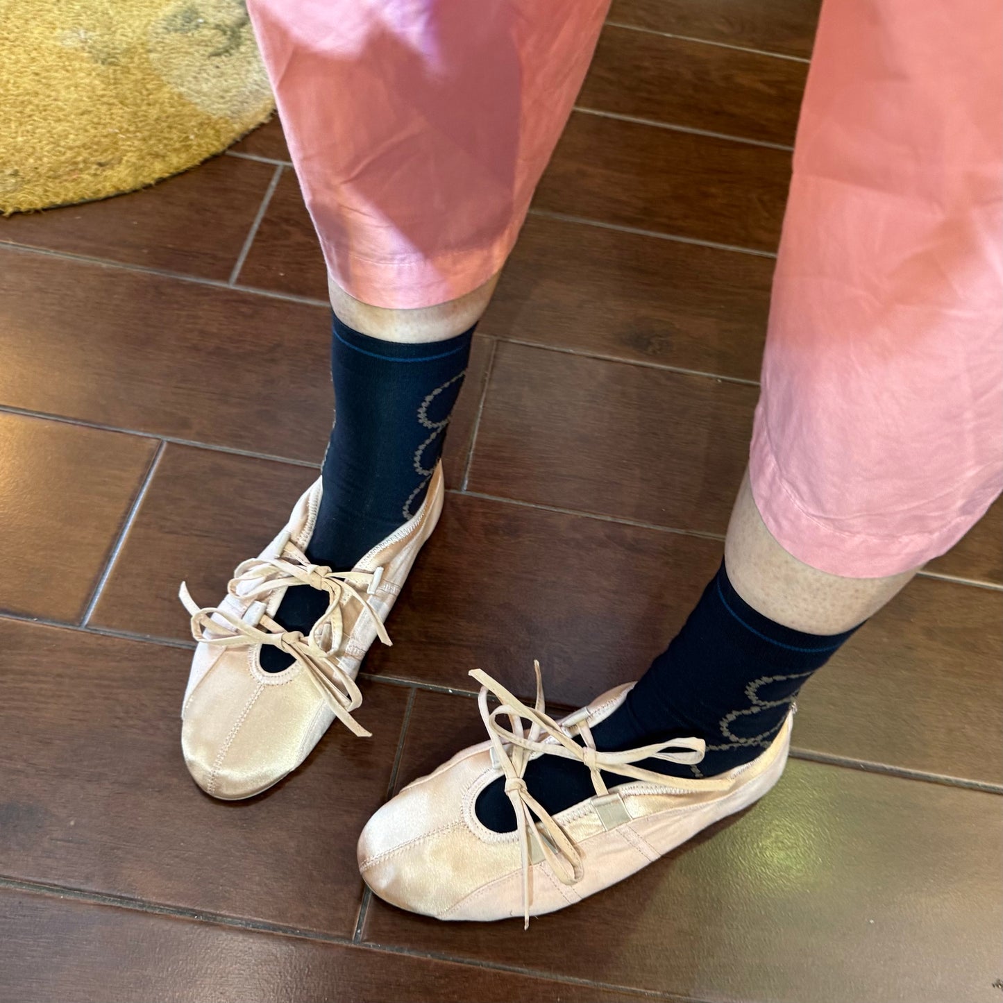 RehersalL Pink Ribbon Ballet Shoes, Size 24cm only