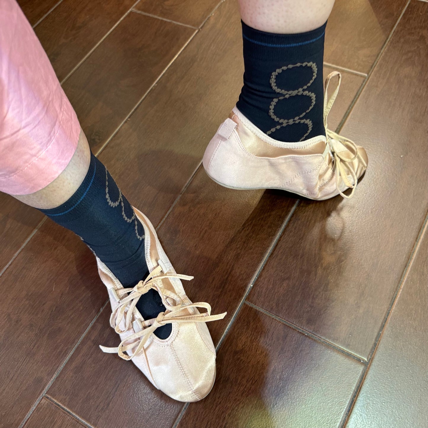 RehersalL Pink Ribbon Ballet Shoes, Size 24cm only