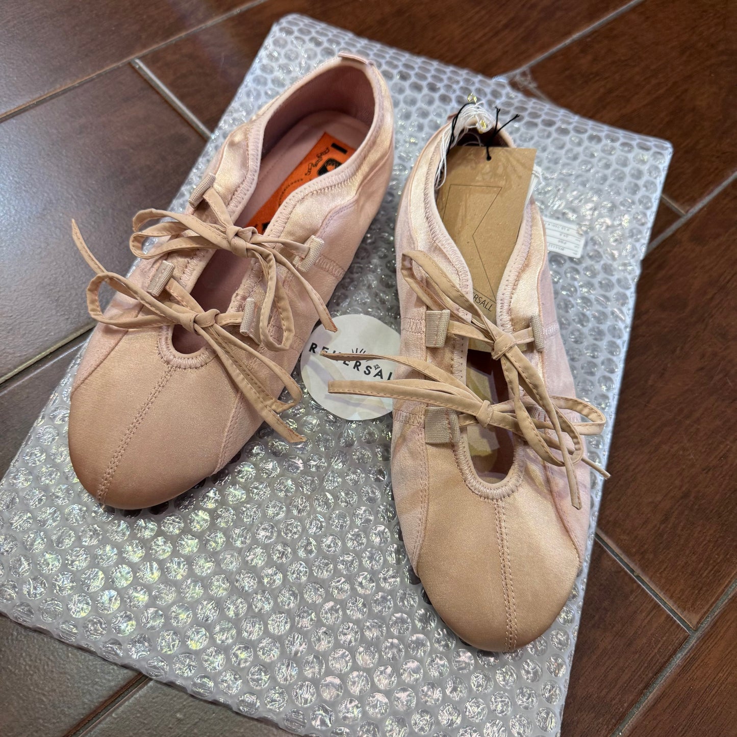 RehersalL Pink Ribbon Ballet Shoes, Size 24cm only