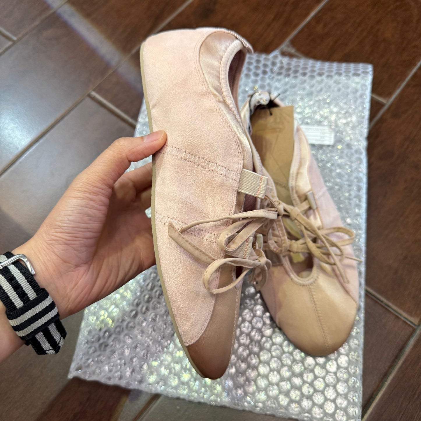 RehersalL Pink Ribbon Ballet Shoes, Size 24cm only