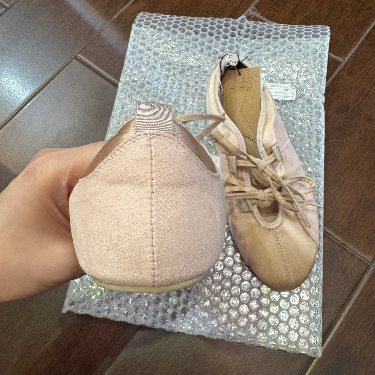 RehersalL Pink Ribbon Ballet Shoes, Size 24cm only