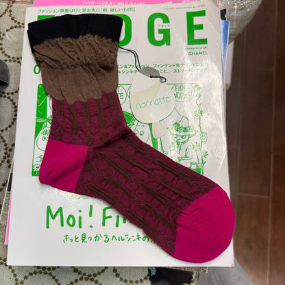Nonnette Pink Socks, made in Japan
