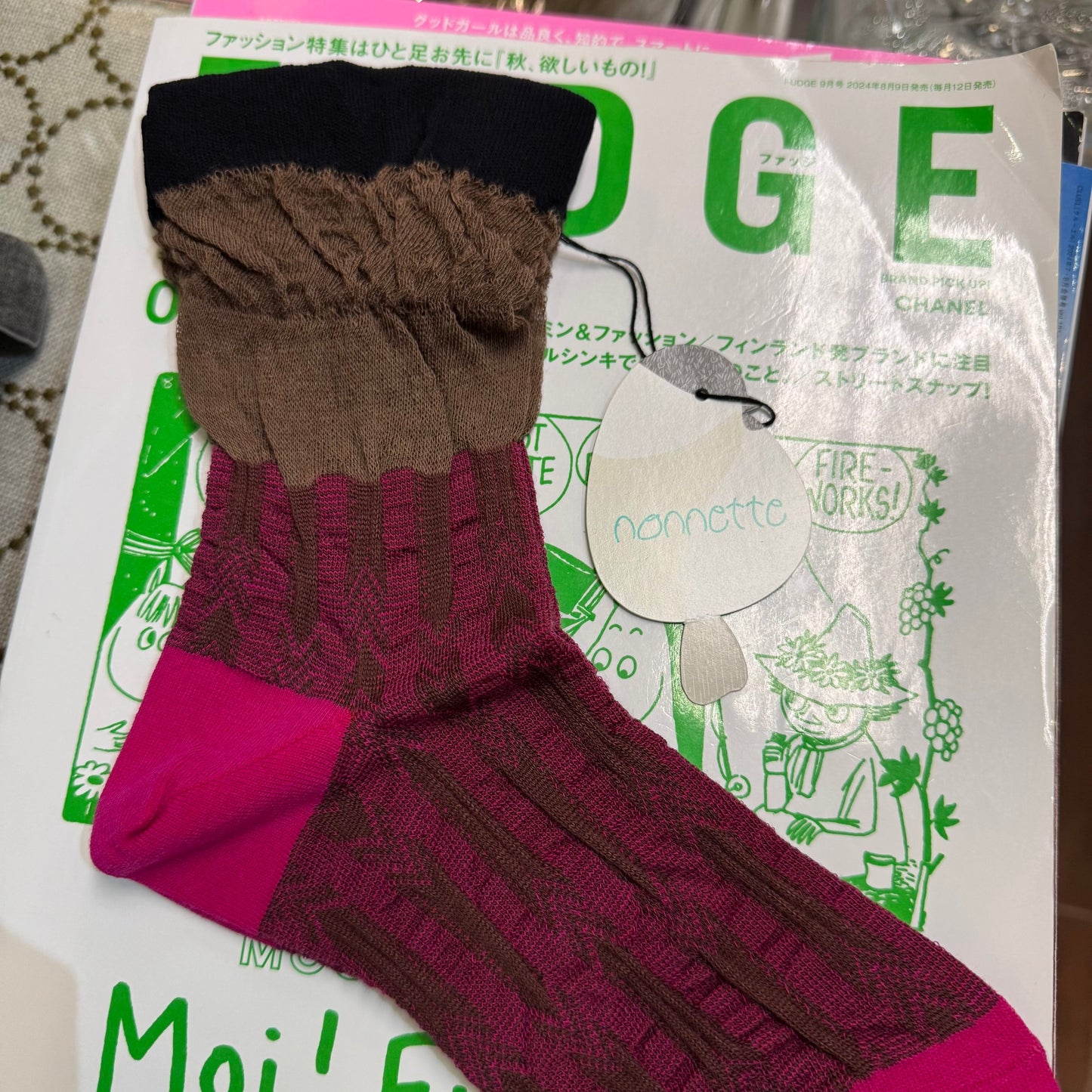 Nonnette Pink Socks, made in Japan