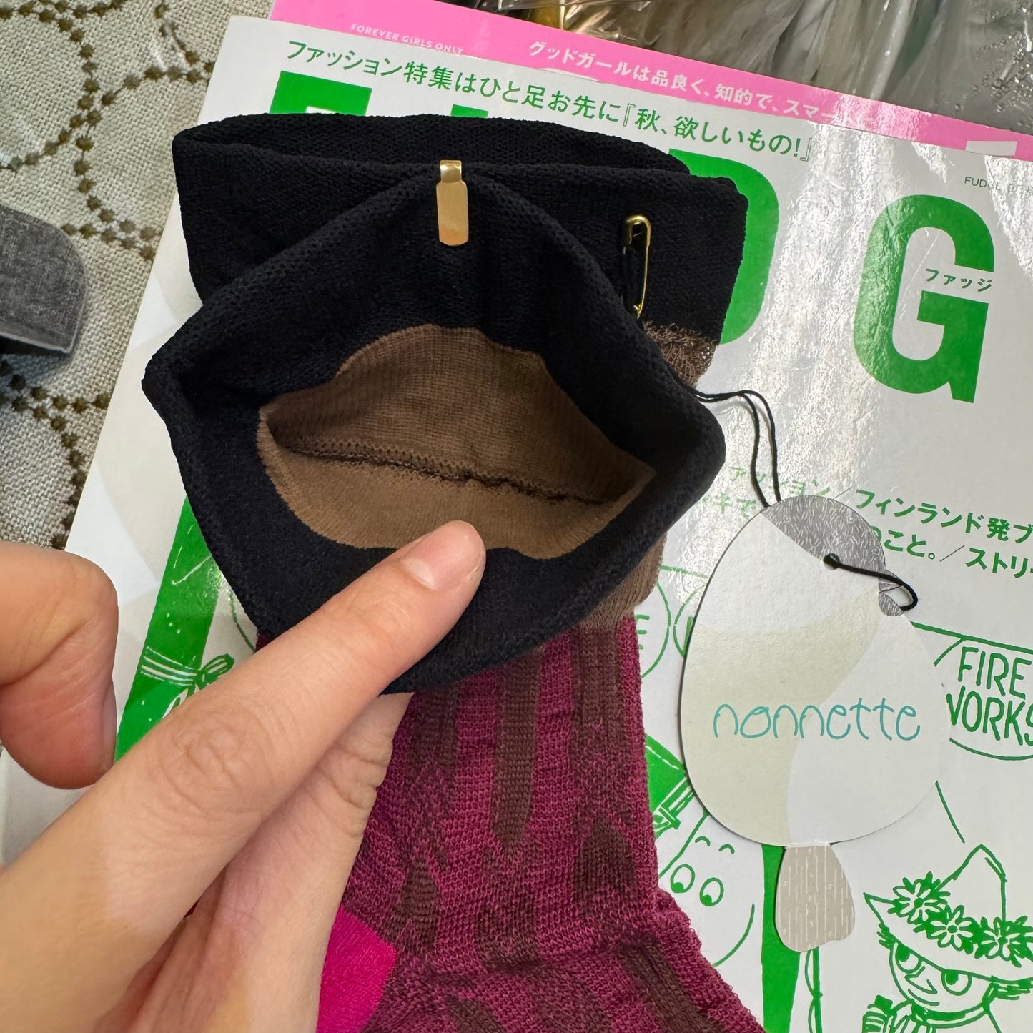 Nonnette Pink Socks, made in Japan