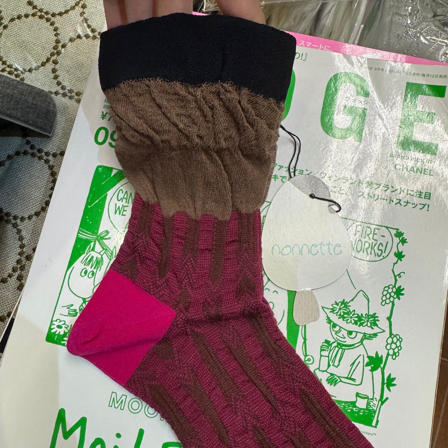 Nonnette Pink Socks, made in Japan
