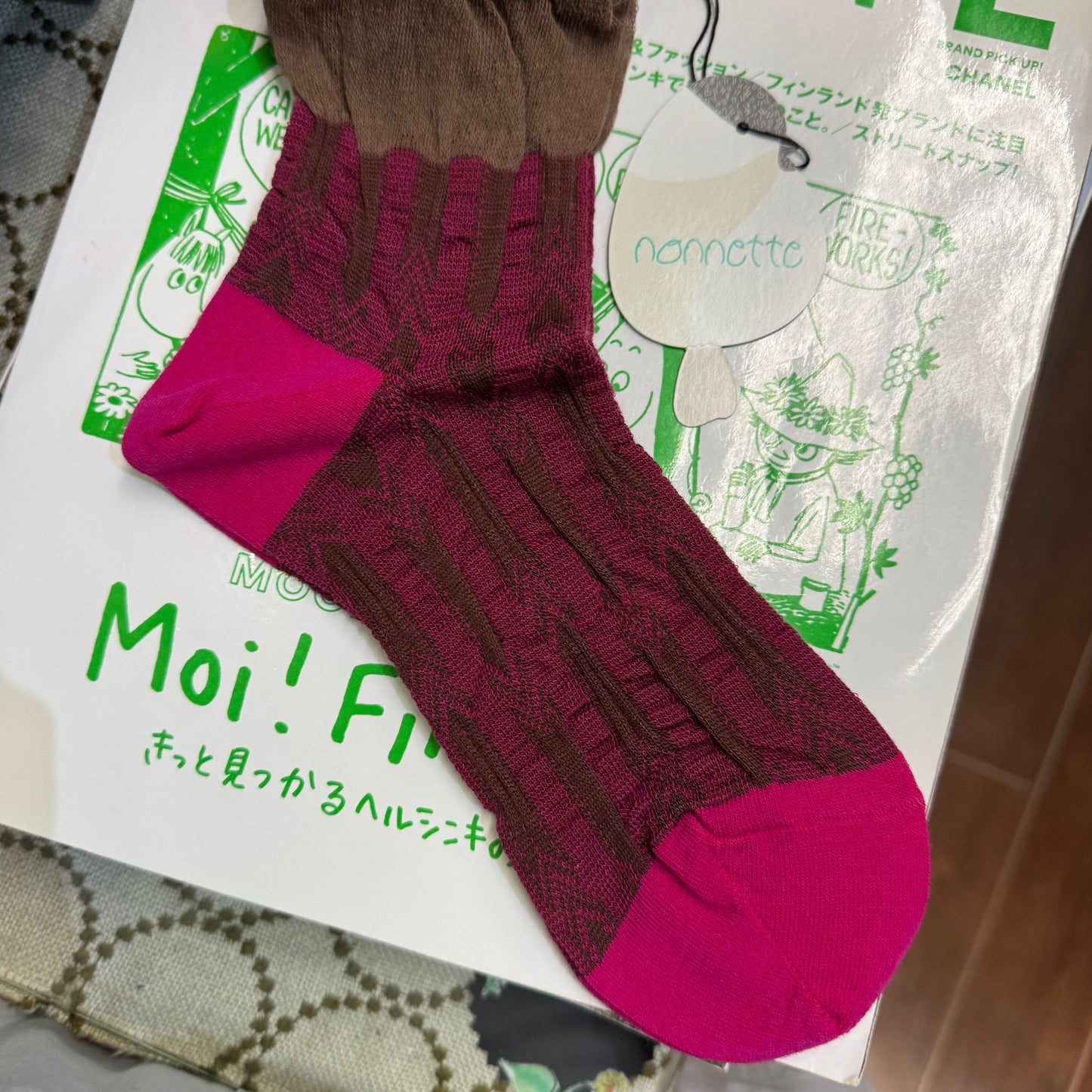 Nonnette Pink Socks, made in Japan