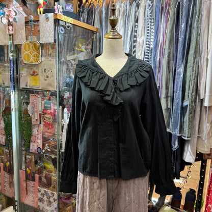 Sale- Mizuiro Ind Ruffles Shirt, 2 Colors, made in Japan
