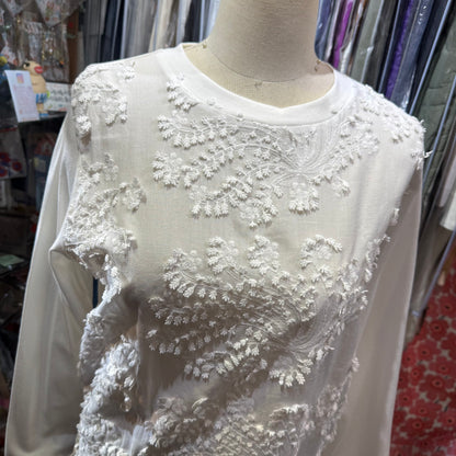 EXTRA30- Mizuirio Ind Lace White T-shirt, made in Japan