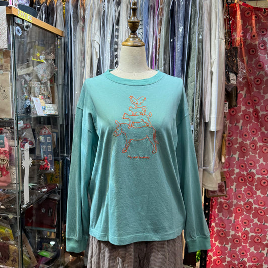 EXTRA20- Bulle de Savon Embroidery T-shirt, 2 Colors, made in Japan