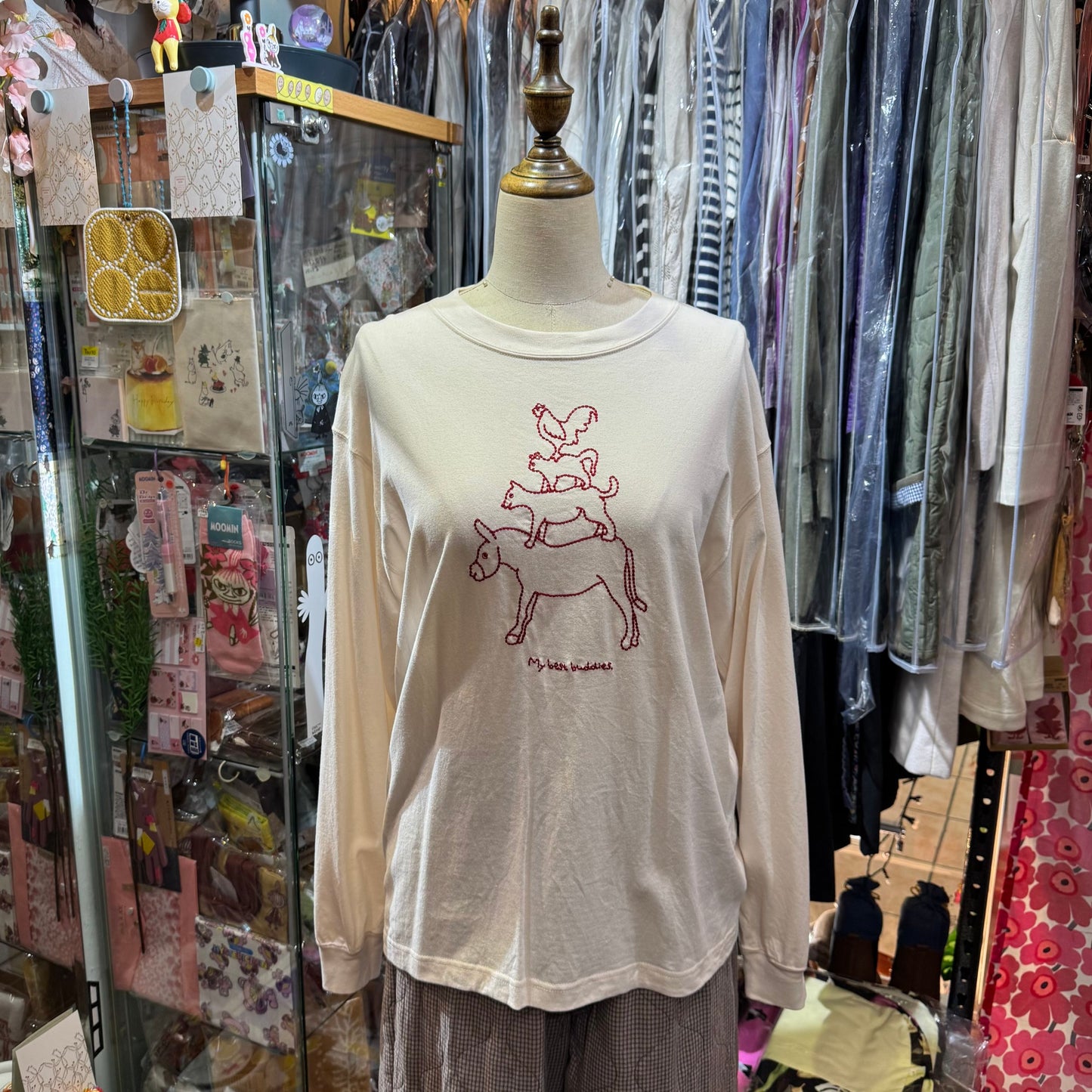 EXTRA20- Bulle de Savon Embroidery T-shirt, 2 Colors, made in Japan