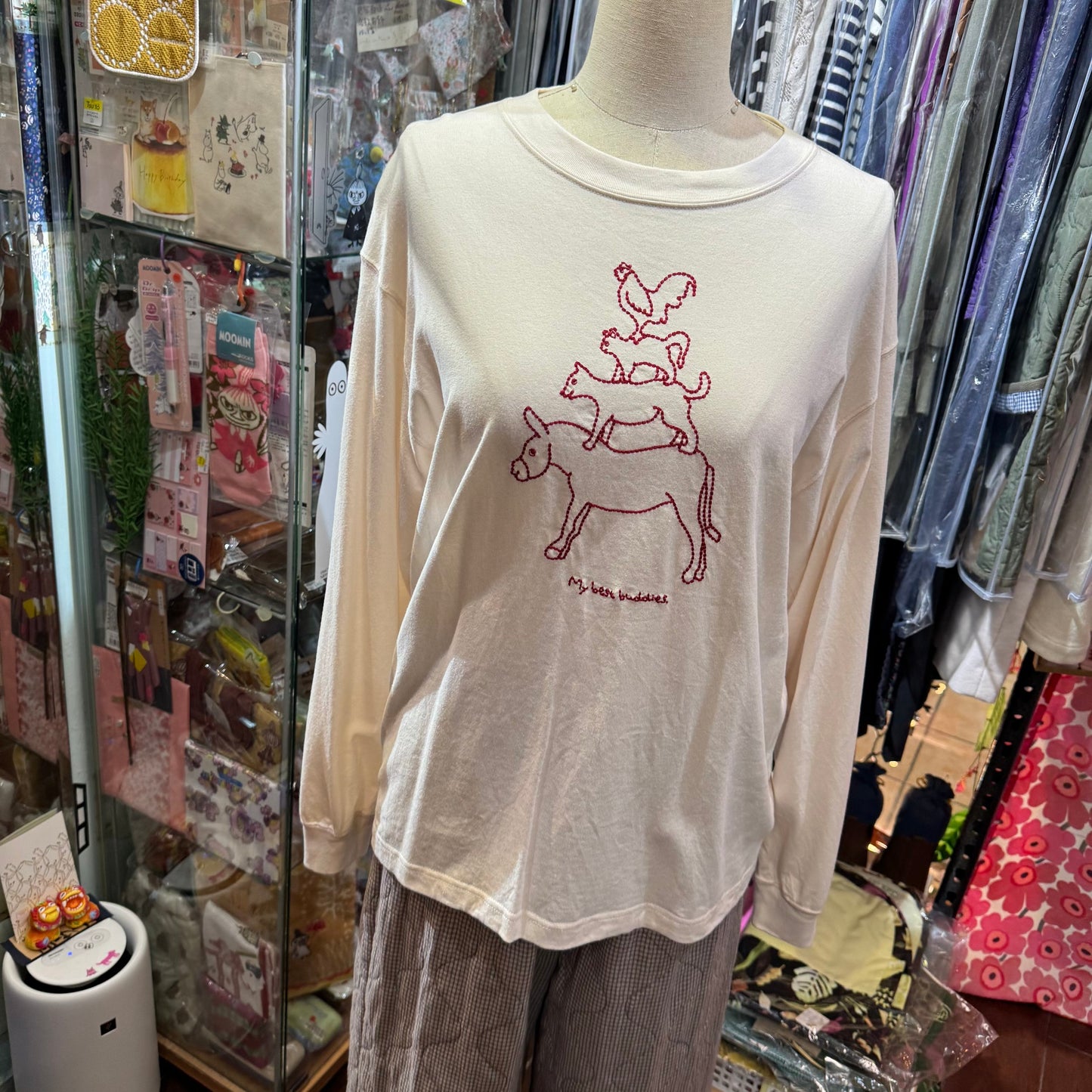 EXTRA20- Bulle de Savon Embroidery T-shirt, 2 Colors, made in Japan