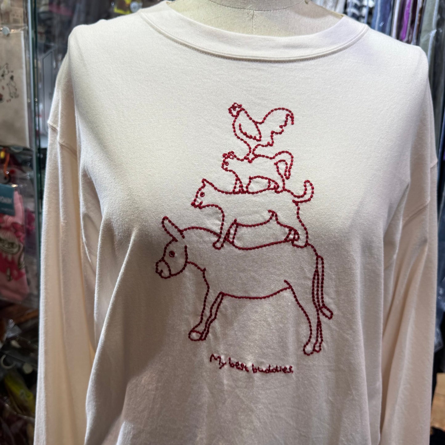 EXTRA20- Bulle de Savon Embroidery T-shirt, 2 Colors, made in Japan