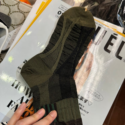Nonnette Tree Trunk and Bird Wool  LongHigh Socks , 2 Colors, made in Japan