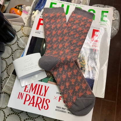 $99 only- en Lille Printed Socks, 4 Colors, made in Japan