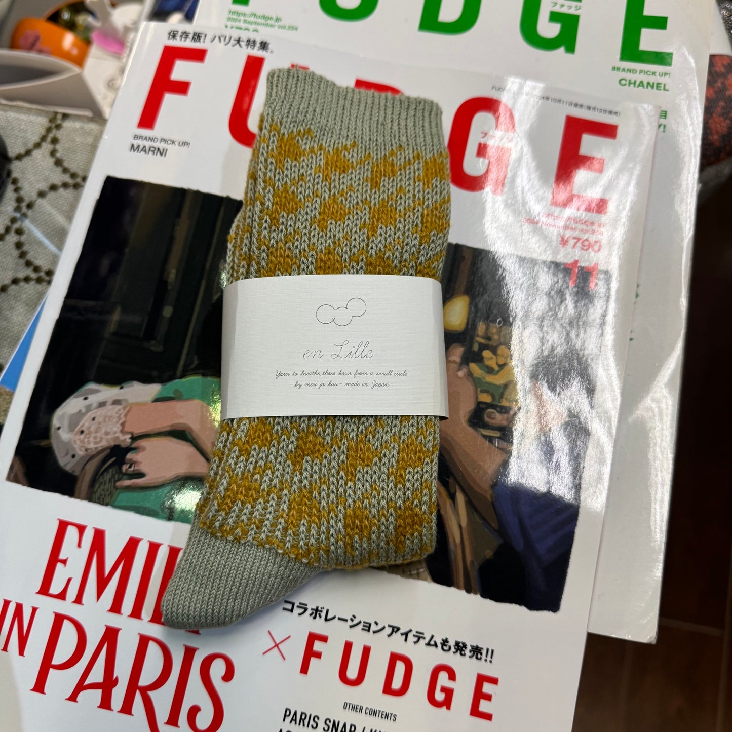 en Lille Printed Socks, 4 Colors, made in Japan