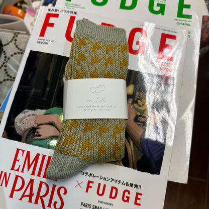 $99 only- en Lille Printed Socks, 4 Colors, made in Japan