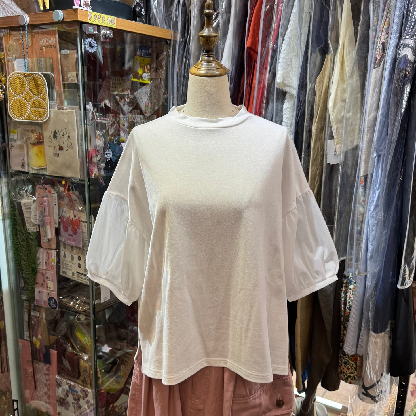 Sale- (g) Balloon Sleeves Pullovers Top, 2 Colors, made in Japan
