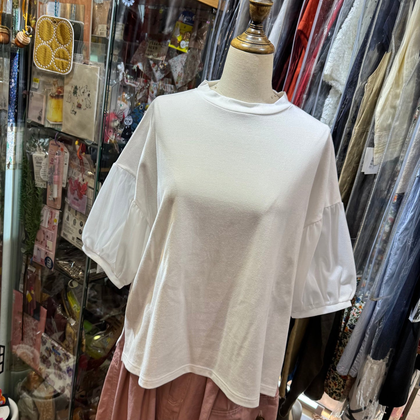 Sale- (g) Balloon Sleeves Pullovers Top, 2 Colors, made in Japan