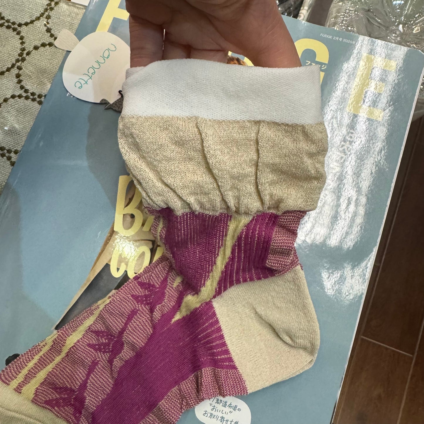 Nonnette Patterns Socks, 2 Colors, made in Japan