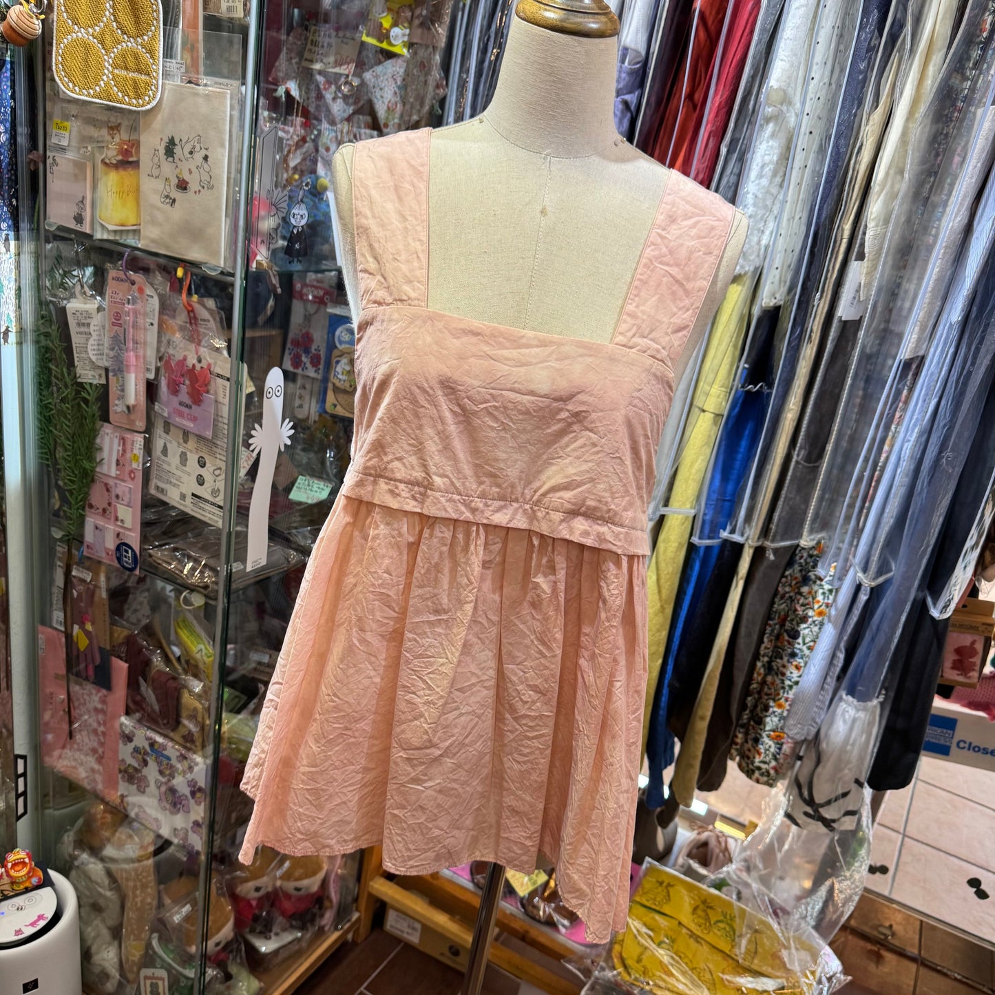 Iki Pink Nylon Cotton Typewriter Dyeing Blouse, made in Japan