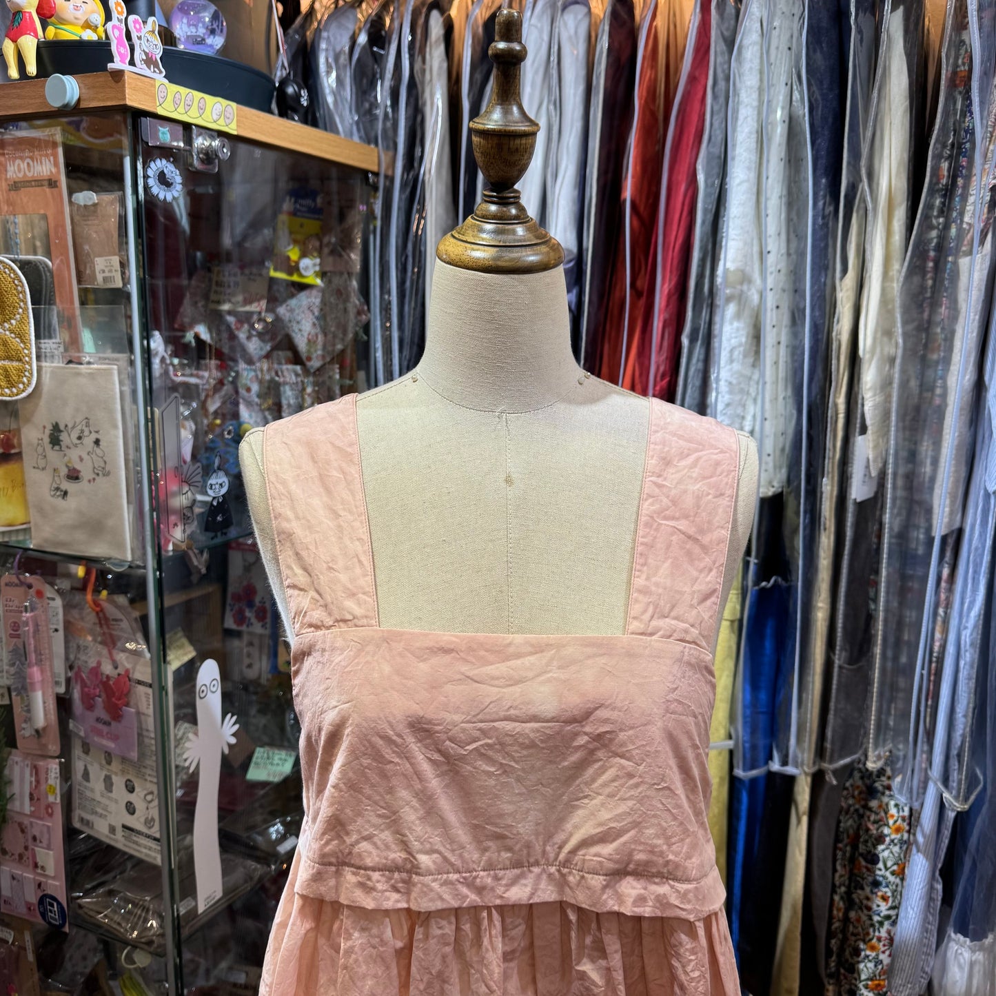Iki Pink Nylon Cotton Typewriter Dyeing Blouse, made in Japan