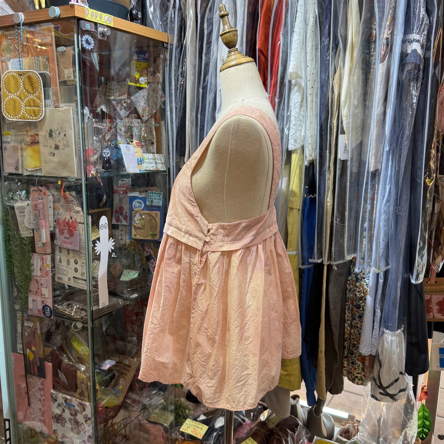 Iki Pink Nylon Cotton Typewriter Dyeing Blouse, made in Japan