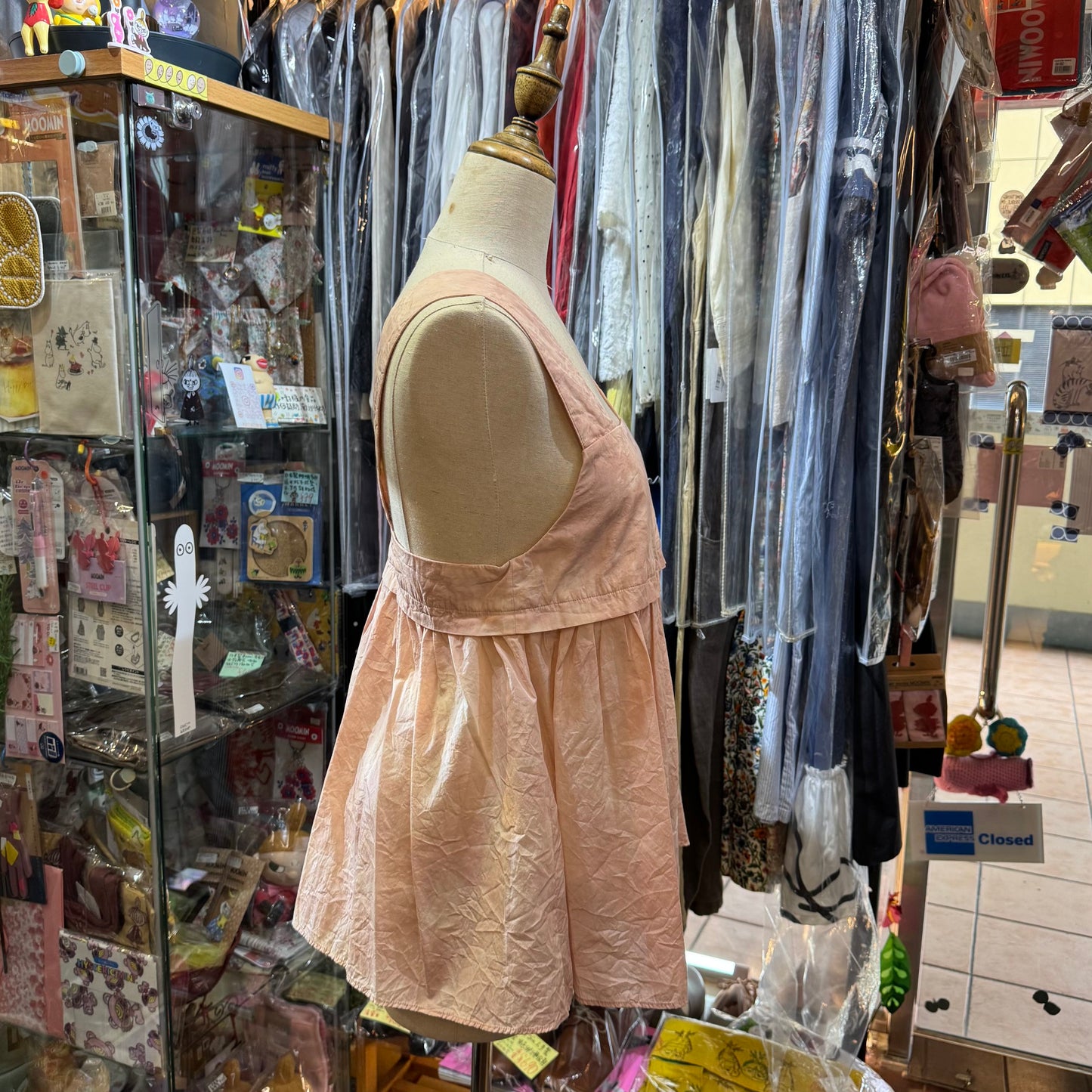 Iki Pink Nylon Cotton Typewriter Dyeing Blouse, made in Japan