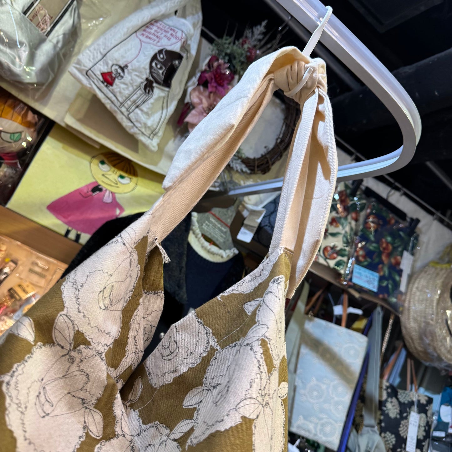 Handmade Sheep Brown Ribbon Bag, fabric from Japan