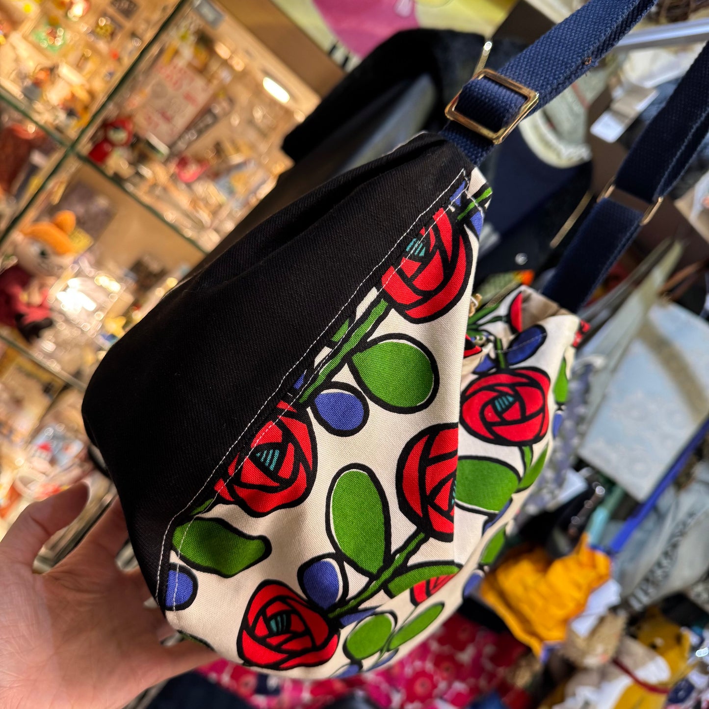Handmade Floral Shoulder Bag, Fabric from Japan
