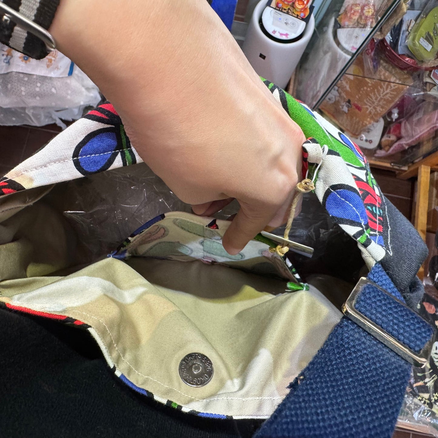 Handmade Floral Shoulder Bag, Fabric from Japan