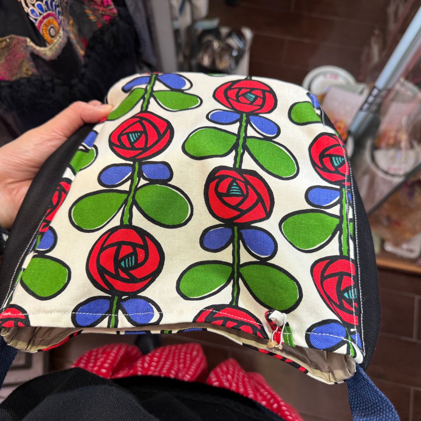 Handmade Floral Shoulder Bag, Fabric from Japan
