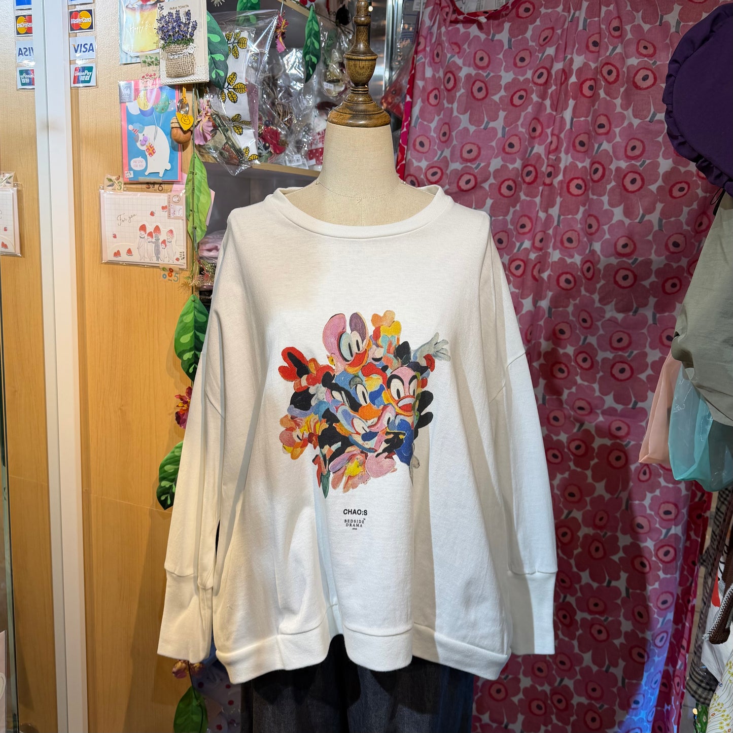 Sale- Bedsidedrama Disney White Sweatshirt made in Japan