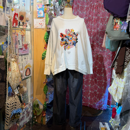 Sale- Bedsidedrama Disney White Sweatshirt made in Japan