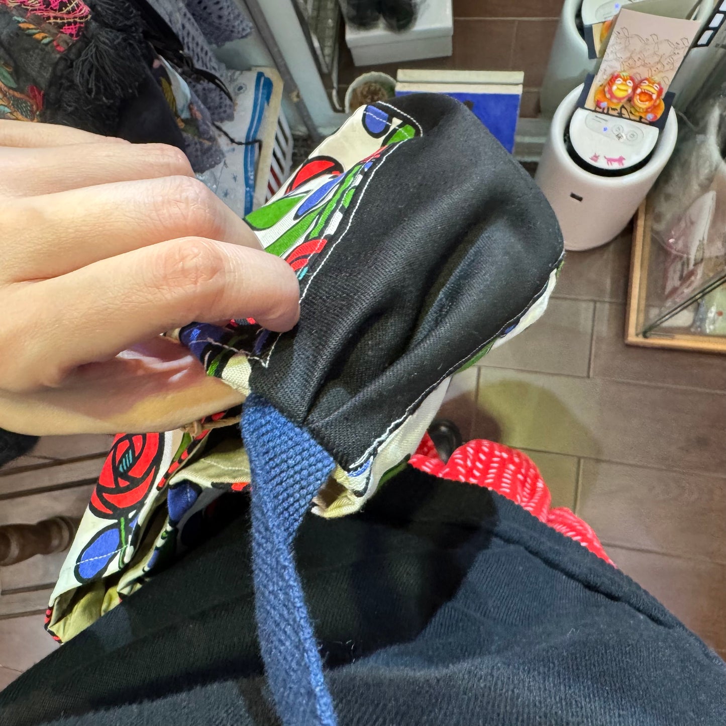 Handmade Floral Shoulder Bag, Fabric from Japan