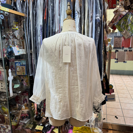 Sale- Lueuf White Linen Shirt, made in Japan
