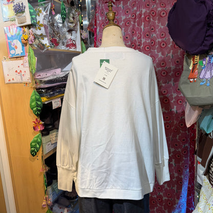 Sale- Bedsidedrama Disney White Sweatshirt made in Japan
