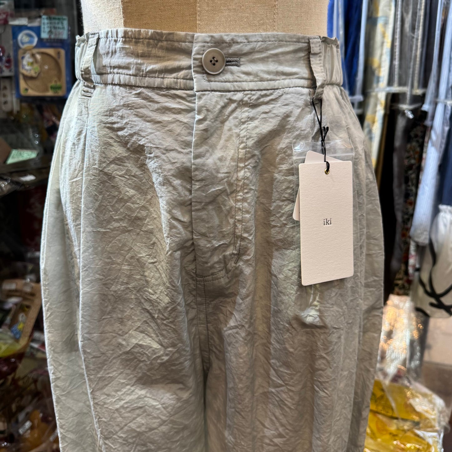 iki Nylon Cotton Typewriter Dyeing Grey Pants, made in Japan