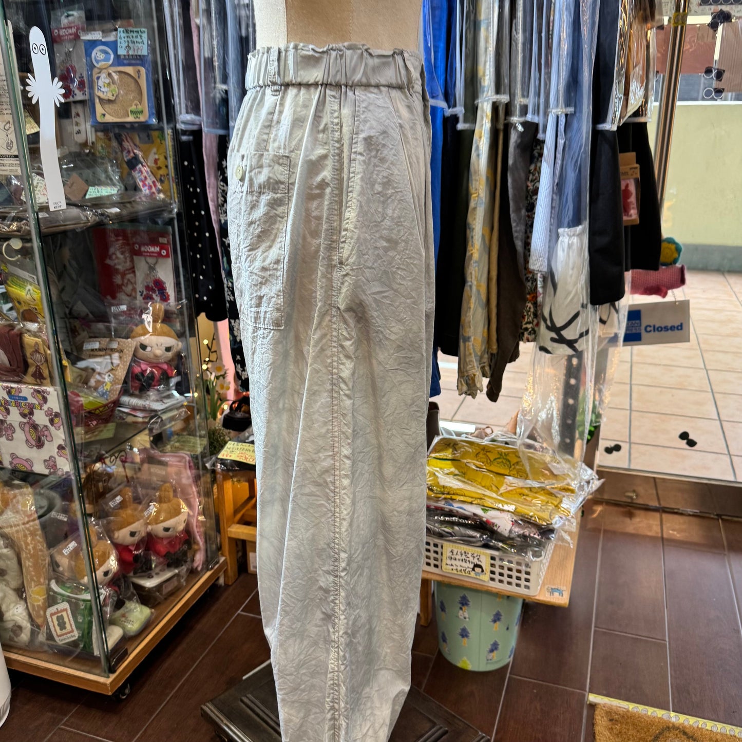 iki Nylon Cotton Typewriter Dyeing Grey Pants, made in Japan