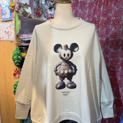 Sale- Bedsidedrama Mickey Beige Sweatshirt, made in Japan