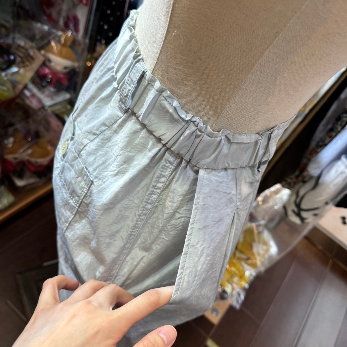 iki Nylon Cotton Typewriter Dyeing Grey Pants, made in Japan