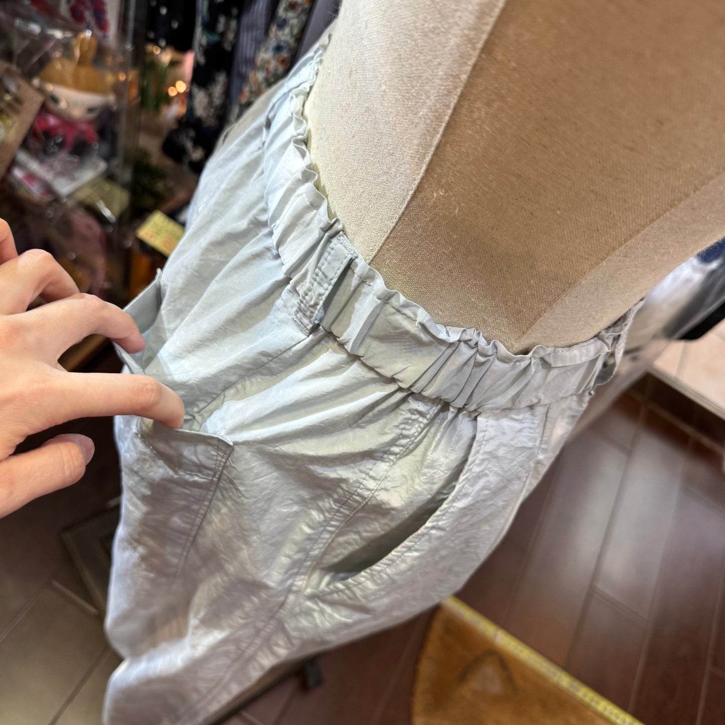iki Nylon Cotton Typewriter Dyeing Grey Pants, made in Japan